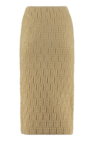 Lurex knit sheath skirt-0